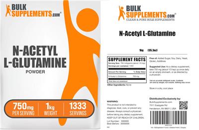 BulkSupplements.com N-Acetyl L-Glutamine product packaging