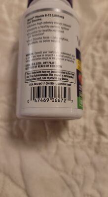 Natrol Vitamin B-12 5000 mcg Fast Dissolve Strawberry source label used in the packaging illustration