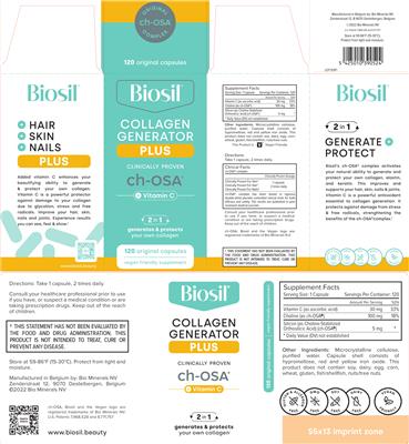 Biosil Collagen Generator Plus source label used in the packaging illustration