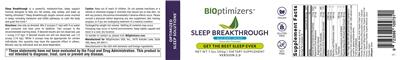 BiOptimizers Sleep Breakthrough Blue Berry Dreams source label used in the packaging illustration