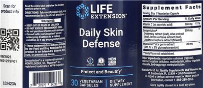 Life Extension Daily Skin Defense product packaging