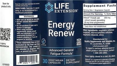 Life Extension Energy Renew product packaging