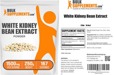 BulkSupplements.com White Kidney Bean Extract Powder 1500 mg product packaging