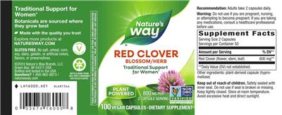 Nature's Way Red Clover Blossom/Herb 800 mg product packaging