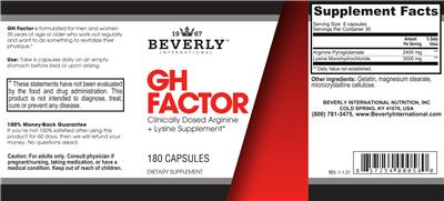 Beverly International GH Factor source label used in the packaging illustration
