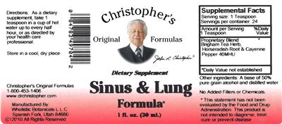 Christopher's Original Formulas Sinus & Lung Formula product packaging