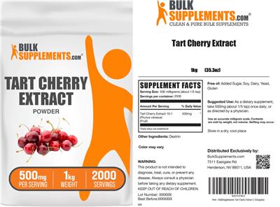 BulkSupplements.com Tart Cherry Extract Powder 500 mg product packaging