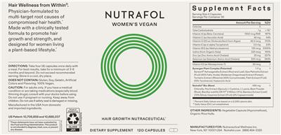 Nutrafol Women's Vegan source label used in the packaging illustration