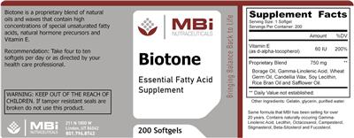MBi Nutraceuticals Biotone source label used in the packaging illustration
