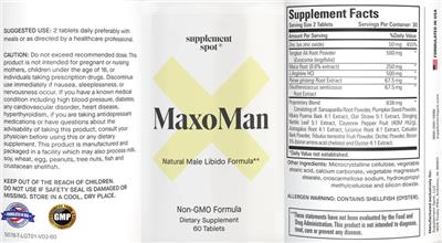Supplement Spot MaxoMan product packaging