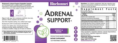 Bluebonnet Adrenal Support source label used in the packaging illustration