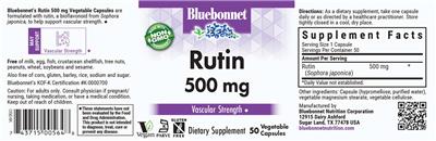 Bluebonnet Rutin 500 mg product packaging