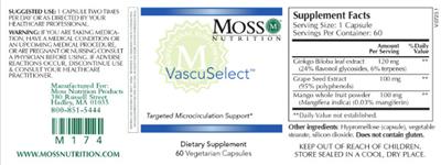 Moss Nutrition VascuSelect product packaging