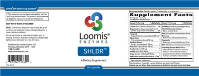Loomis Enzymes SHLDR source label used in the packaging illustration