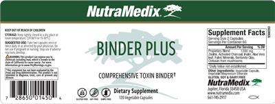 NutraMedix Binder Plus source label used in the packaging illustration