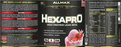 ALLMAX HEXAPRO Strawberry source label used in the packaging illustration