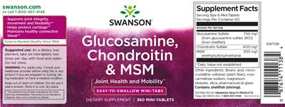 Swanson Glucosamine Chondroitin & MSM source label used in the packaging illustration