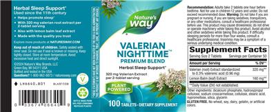 Nature's Way Valerian Nighttime 320 mg product packaging