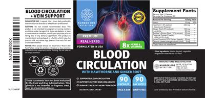 Number One Nutrition Blood Circulation source label used in the packaging illustration