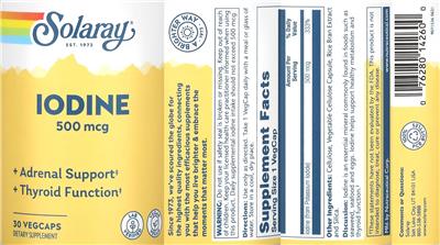 Solaray Iodine 500 mcg product packaging