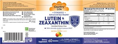 Country Life Lutein & Zeaxanthin Gummies Natural Mango Flavor product packaging