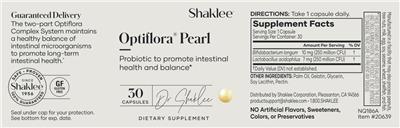 Shaklee Optiflora Pearl source label used in the packaging illustration
