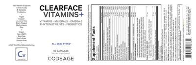 Codeage Clearface Vitamins+ source label used in the packaging illustration