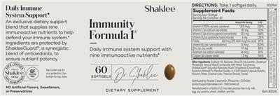 Shaklee Multi-Taskers Immunity Formula I source label used in the packaging illustration