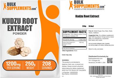 BulkSupplements.com Kudzu Root Extract Powder 1200 mg product packaging