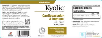 Kyolic Kyolic Reserve Formula 200 source label used in the packaging illustration