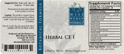 Wise Woman Herbals Herbal CE I source label used in the packaging illustration