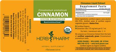 Herb Pharm Cinnamon product packaging