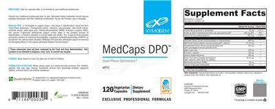 XYMOGEN MedCaps DPO source label used in the packaging illustration