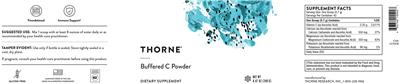 Thorne Buffered C Powder source label used in the packaging illustration
