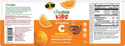 Lifeable Kids Vitamin C 250 mg Citrus Flavor product packaging
