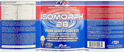 APS Isomorph 28 Vanilla Ice Cream Flavor source label used in the packaging illustration