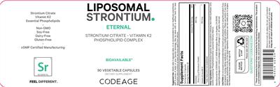 Codeage Liposomal Strontium source label used in the packaging illustration