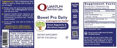 Quantum Nutrition Labs Bowel Pro Daily source label used in the packaging illustration