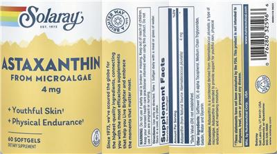Solaray Astaxanthin 4 mg source label used in the packaging illustration