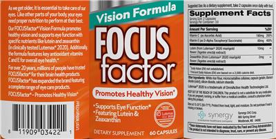 Focus Factor Focus Factor Vision Formula source label used in the packaging illustration