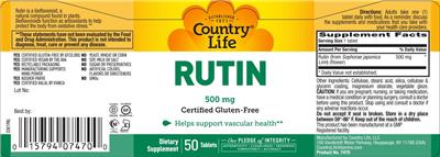 Country Life Rutin 500 mg product packaging
