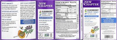 New Chapter Kids Elderberry Syrup + Honey source label used in the packaging illustration