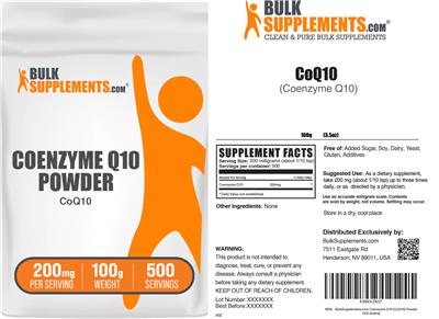 BulkSupplements.com Coenzyme Q10 Powder 200mg product packaging