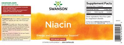Swanson Niacin 500 mg source label used in the packaging illustration