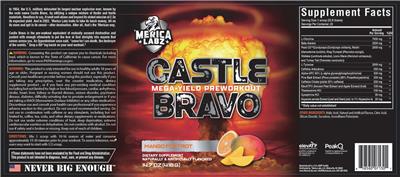 Merica Labz Castle Bravo Mango Foxtrot source label used in the packaging illustration