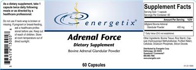 Energetix Adrenal Force source label used in the packaging illustration