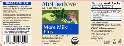 Motherlove More Milk Plus product packaging