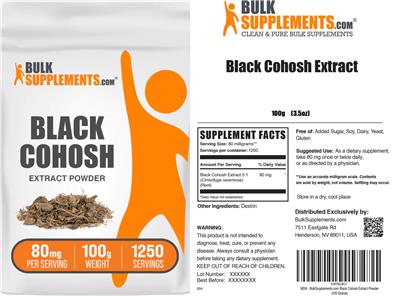 BulkSupplements.com Black Cohosh Extract Powder 80 mg product packaging