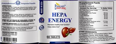 Esmond Natural Hepa Energy source label used in the packaging illustration