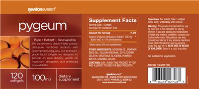 NewtonEverett Pygeum 100 mg source label used in the packaging illustration
